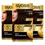 3x Syoss Oleo Intense Haarverf 4-15 Kastanje Bruin - 25.24 euro