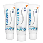 Plein <b>3x</b> Sensodyne Tandpasta Rapid Relief Whitening aanbieding