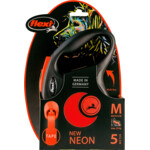 Flexi Rollijn New Neon Tape Oranje  5 mtr tot 25 kg