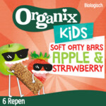 6x Organix Kids Haverreep Appel & Aardbei 3+ jaar