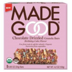 MadeGood Chocolate Drizzled Granola Bars Birthday Cake Flavor