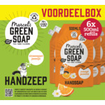 6x Marcel&#039;s Green Soap Handzeep Sinaasappel &amp; Jasmijn Navul Stazak  500 ml