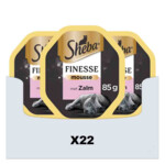 22x Sheba Finesse Kattenvoer Natvoer Mousse Zalm Kuipjes