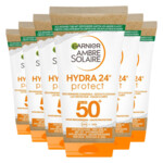 6x Garnier Ambre Solaire Hydra 24 Zonnebrandmelk SPF 50 Reisformaat