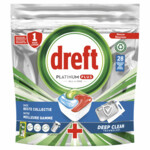 Dreft Platinum Plus All In One Vaatwastabletten Deep Clean  28 stuks