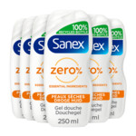 6x Sanex Douchegel Zero% Dry Skin - 16.5 euro