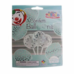 Ballonnen Transparant met Confetti Zilver  6 stuks