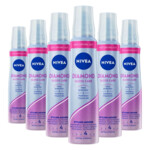 6x NIVEA Haarmousse Diamond Gloss