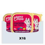 16x Edgard & Cooper Kattenvoer Senior Pate Kip - Kalkoen 85 gr