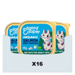 16x Edgard & Cooper Kattenvoer Adult Bio Paté Zalm - Kip 85 gr