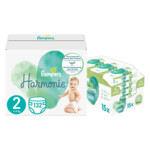 Pampers Harmonie Luiers Maat 2 (4-8kg) 132 stuks en Pampers Billendoekjes Harmonie Aqua 15x48 =720 doekjes Pakket - 101.36 euro