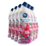 6x Ambi Pur Toiletreiniger Wc Active Gel Hibiscus & Roos - 17.45 euro