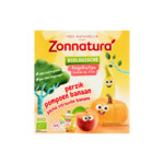 Zonnatura Knijpfruit   Banaan/Pompoen/Perzik Biologisch  4 x 85 gr