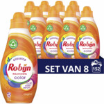 8x Robijn Klein &amp; Krachtig Wasmiddel Color 19 Wasbeurten  665 ml
