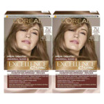 2x L'Oréal Excellence Crème Universal Nudes Permanente Haarkleuring 7U Universeel Middenblond - 30.17 euro