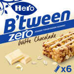 Hero B&#039;tween Mueslireep Zero Witte Chocolade  6x20 gr