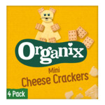 3x Organix Knabbels Mini Cheese Crackers 12+m  4 x 20 gr