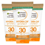 3x Garnier Ambre Solaire Hydra 24 Zonnebrandmelk SPF 30