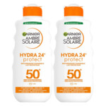 2x Garnier Ambre Solaire Hydra 24 Zonnebrandmelk SPF 50+ - 14.11 euro