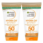 2x Garnier Ambre Solaire Hydra 24 Zonnebrandmelk SPF 50 Reisformaat