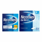 Nicotinell Combinatie therapie: Pleister 21 mg 14 st + Kauwgom Cool Mint 2 mg 204 st Pakket