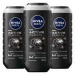 3x NIVEA Men Douchegel Active Clean - 16.18 euro