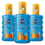 3x NIVEA Sun Protect & Bronze Zonnebrand SPF 50