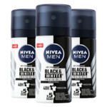 3x NIVEA Men Deodorant Spray Invisible for Black en White Power