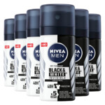 6x NIVEA Men Deodorant Spray Invisible for Black en White Power