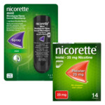 Nicorette patches 25mg + Nicorette Spray mint 1mg Pakket