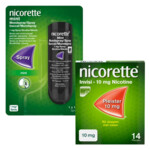 Nicorette patches 10mg + Nicorette Spray mint 1mg Pakket