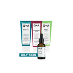 Q+A Oily Skin - Reinigingsgel 1x 125 ml & Exfoliant 1x 75 ml & Gezichtsserum 1x 30 ml & Moisturiser 1x 75 ml - Pakket