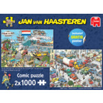 Jan Van Haasteren Puzzel Verkeerschaos & Ter Land, Ter Zee En In De Lucht 2 x 1000 Stukjes - 26.99 euro