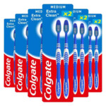 6x Colgate Tandenborstel Extra Clean Medium - 5.36 euro