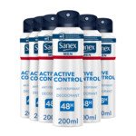 6x Sanex Deodorant Spray Men Active Control