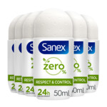 6x Sanex Deodorant Roller Zero% Normal Skin