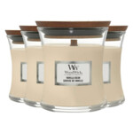 4x WoodWick Geurkaars Mini Vanilla Bean