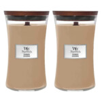 2x WoodWick Geurkaars Large Cashmere