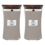 2x WoodWick Geurkaars Large Fireside