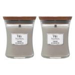 2x WoodWick Geurkaars Medium Fireside
