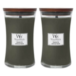 2x WoodWick Geurkaars Large Frasier Fir