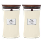 2x WoodWick Geurkaars Large Linen - 56.15 euro
