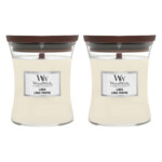 2x WoodWick Geurkaars Medium Linen - 44.91 euro