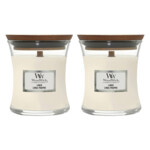 2x WoodWick Geurkaars Mini Linen - 26.9 euro