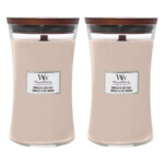 2x WoodWick Geurkaars Large Vanilla & Sea Salt - 62.8 euro
