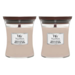 2x WoodWick Geurkaars Medium Vanilla & Sea Salt - 41.1 euro