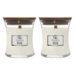 2x WoodWick Geurkaars Mini White Teak - 19.13 euro