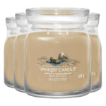 4x Yankee Candle Geurkaars Medium Jar Amber & Sandalwood - 87.74 euro