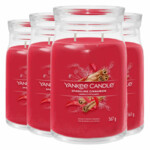 4x Yankee Candle Geurkaars Large Jar  Sparkling Cinnamon - 101.99 euro