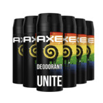 Plein <b>6x</b> Axe Deodorant Bodyspray Unite aanbieding